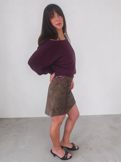 *rare* miu miu f/w 1999 suede butterfly skirt