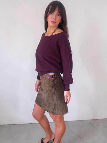 *rare* miu miu f/w 1999 suede butterfly skirt