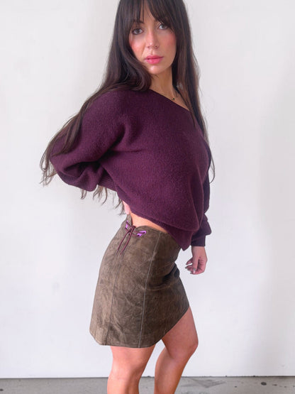 *rare* miu miu f/w 1999 suede butterfly skirt