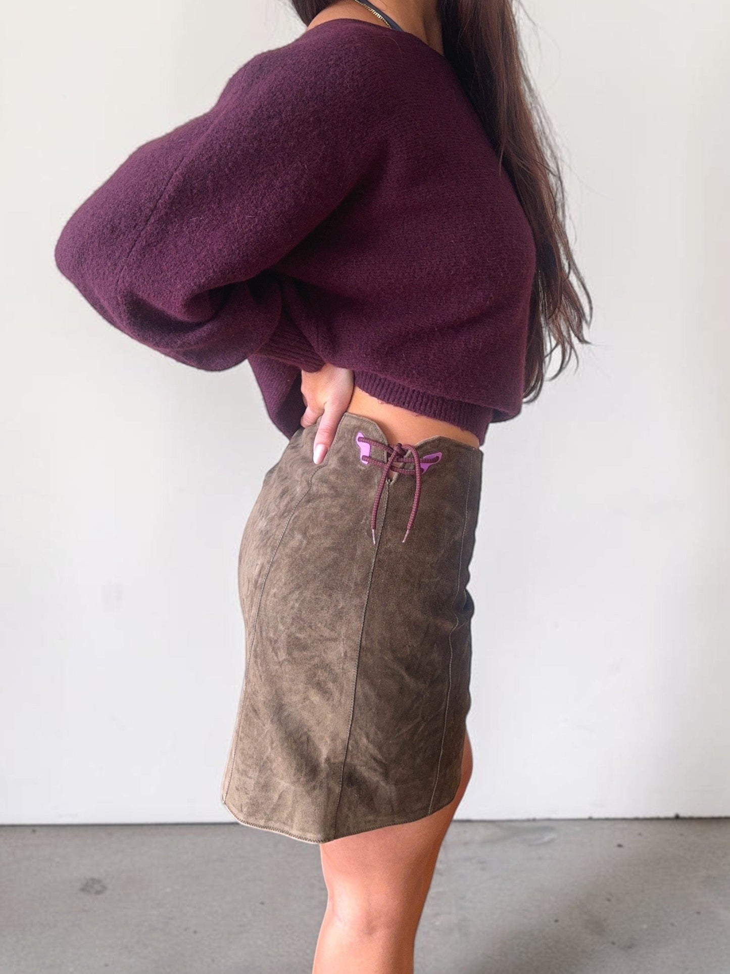 *rare* miu miu f/w 1999 suede butterfly skirt