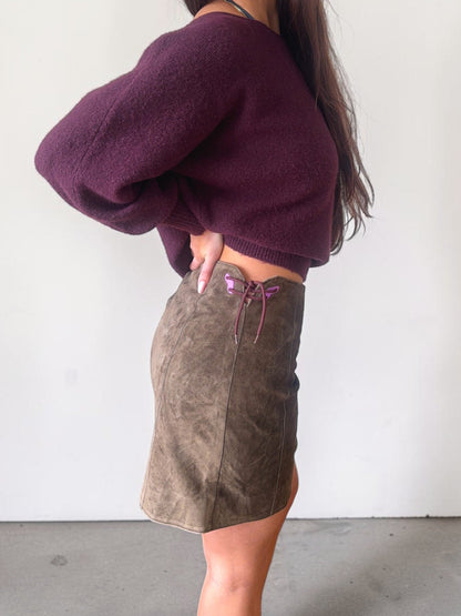 *rare* miu miu f/w 1999 suede butterfly skirt